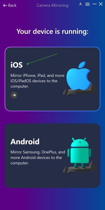 Choose iOS Device