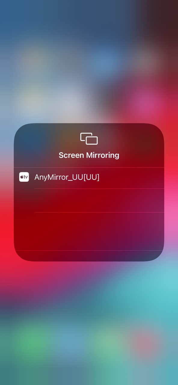 Click Screen Mirroring on Control Center