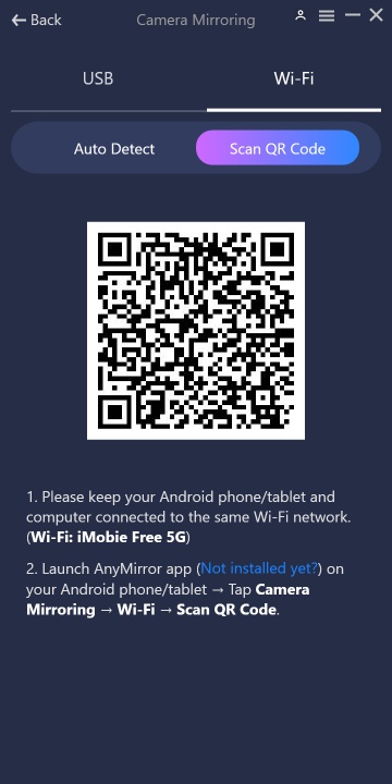 Connect the Device by Scanning QR Code