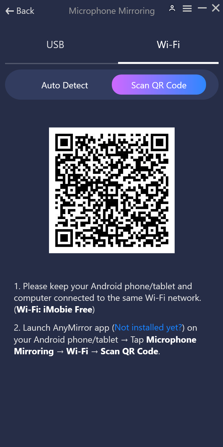 Scan QR Code to Connect