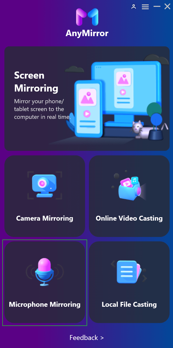 Select Microphone Mirroring Mode