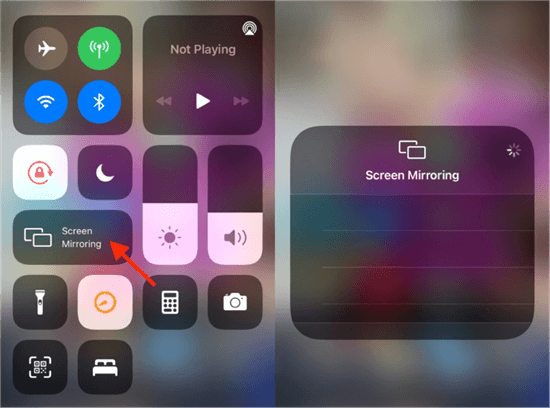 Screen Mirroring in the Control Center